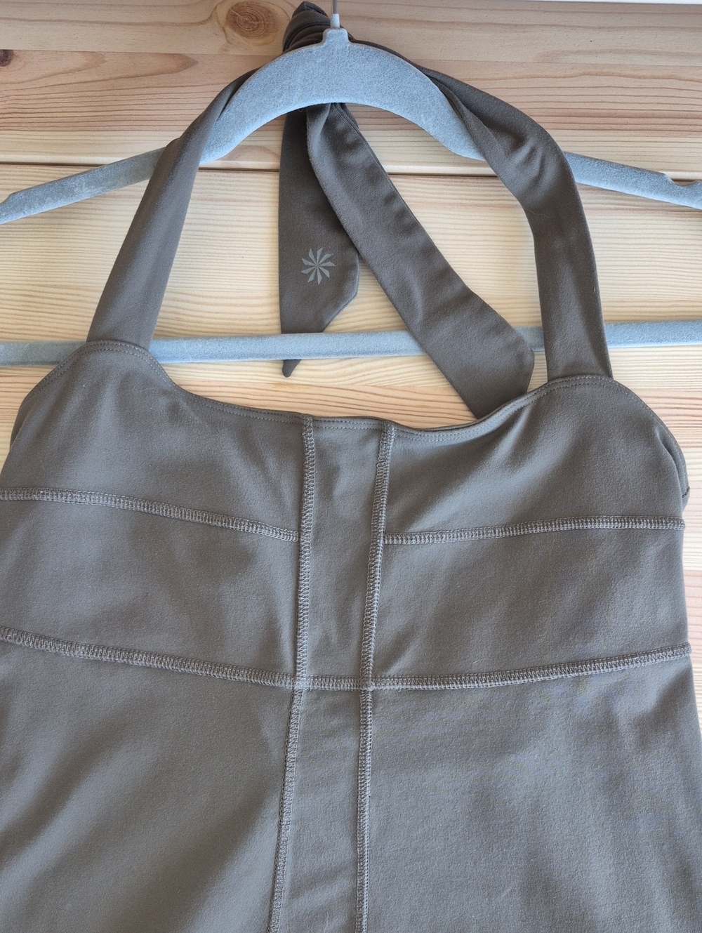 Athleta Gray Halter Athletic Dress Built-In Shelf Bra.